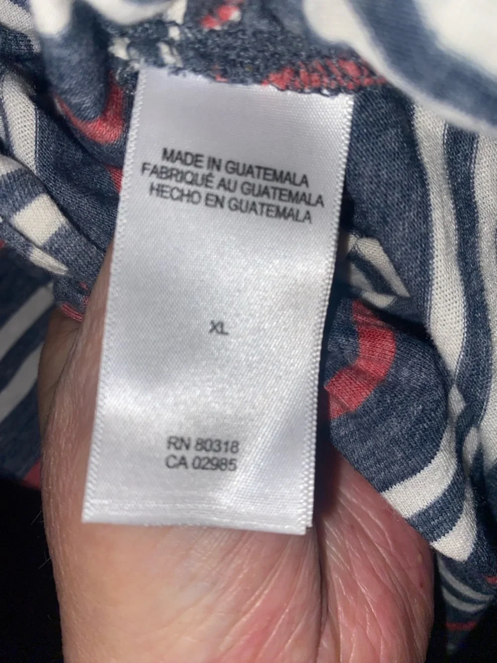 Lucky Brand striped twist-front top with capped sleeves. Size XL - Picture 4 of 5